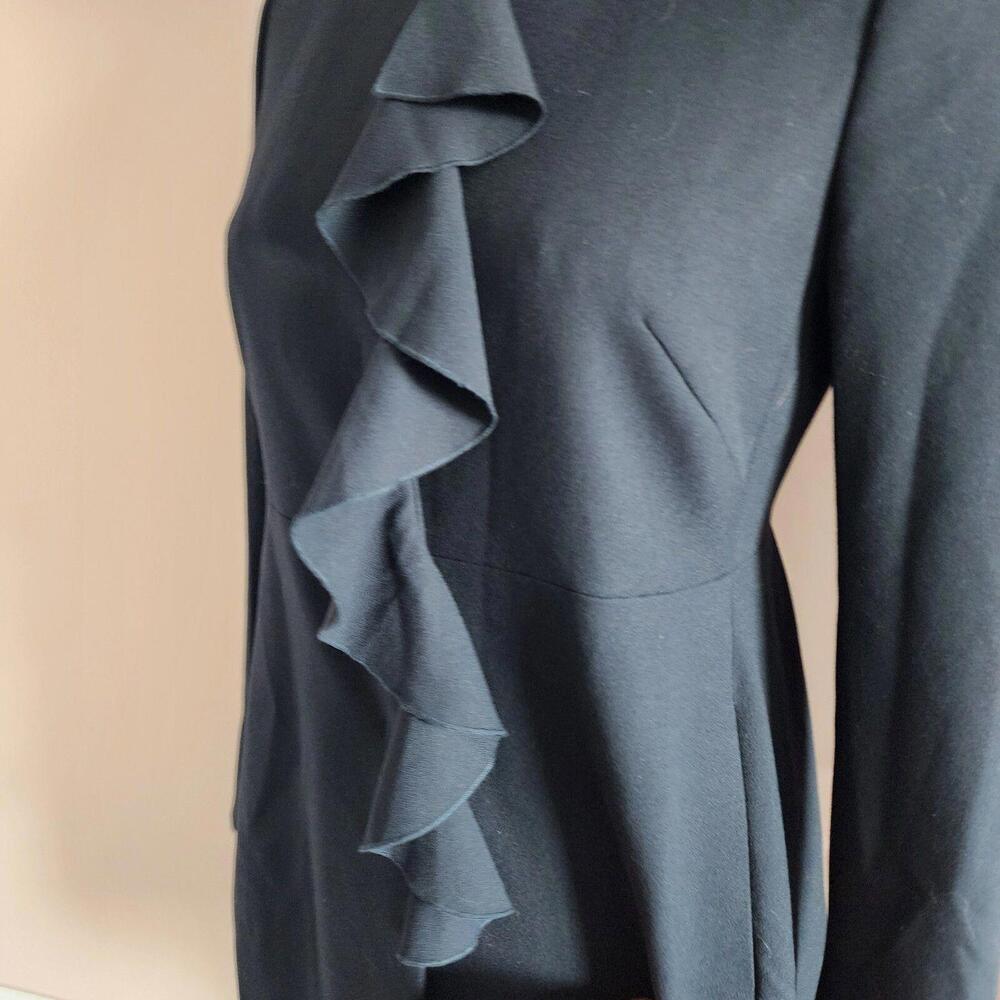 Lknw Navy Zara Basic Long Blazer Jacket Lined Ruf… - image 3